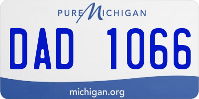 MI license plate DAD1066