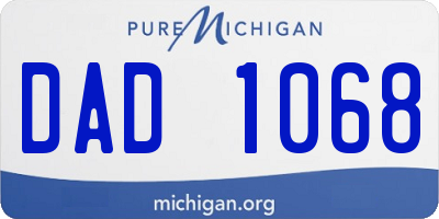 MI license plate DAD1068
