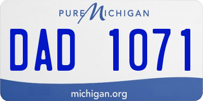 MI license plate DAD1071