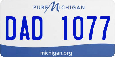 MI license plate DAD1077