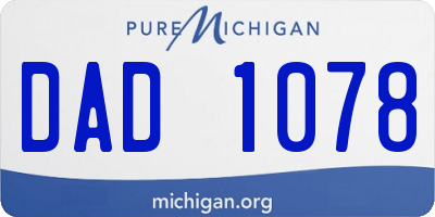 MI license plate DAD1078