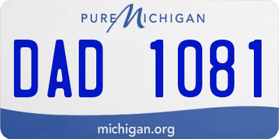 MI license plate DAD1081