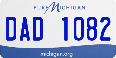 MI license plate DAD1082
