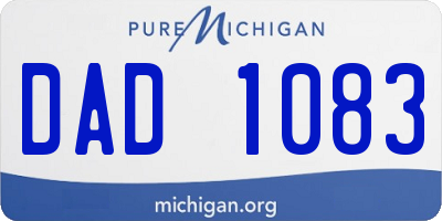 MI license plate DAD1083