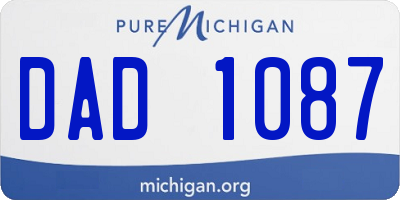 MI license plate DAD1087