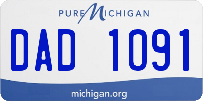 MI license plate DAD1091