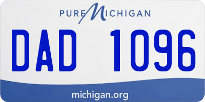 MI license plate DAD1096