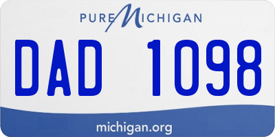 MI license plate DAD1098