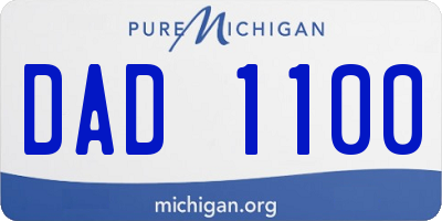 MI license plate DAD1100