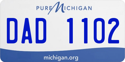 MI license plate DAD1102