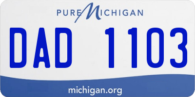 MI license plate DAD1103