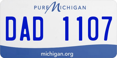 MI license plate DAD1107