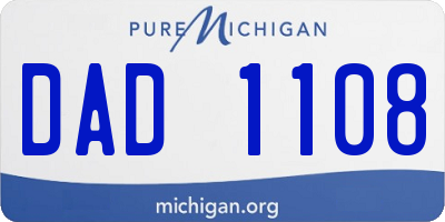 MI license plate DAD1108