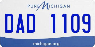 MI license plate DAD1109