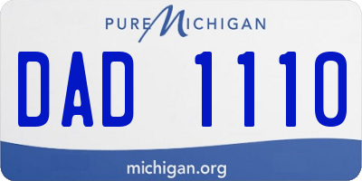 MI license plate DAD1110