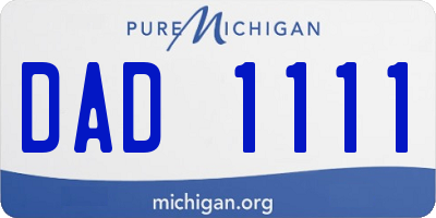 MI license plate DAD1111