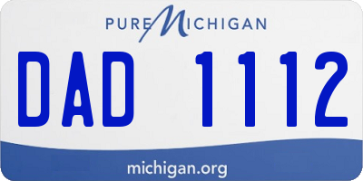 MI license plate DAD1112