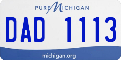 MI license plate DAD1113