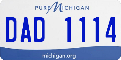 MI license plate DAD1114