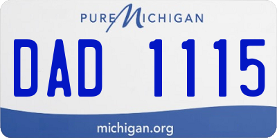 MI license plate DAD1115