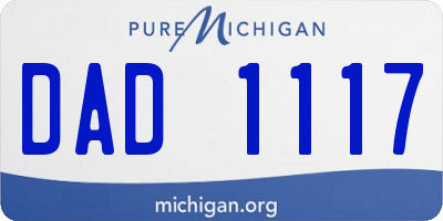 MI license plate DAD1117