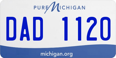 MI license plate DAD1120