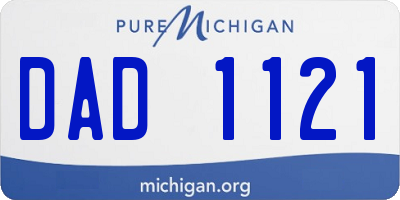MI license plate DAD1121