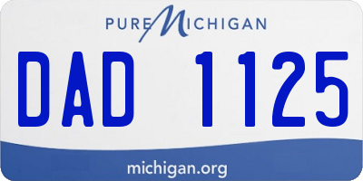 MI license plate DAD1125