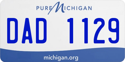 MI license plate DAD1129