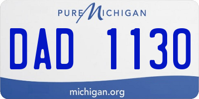 MI license plate DAD1130