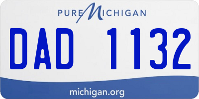MI license plate DAD1132