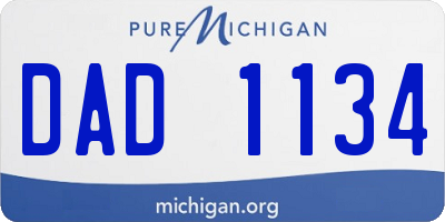 MI license plate DAD1134