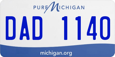 MI license plate DAD1140