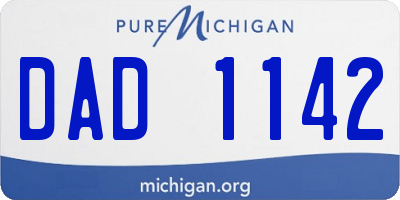 MI license plate DAD1142