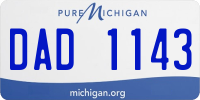 MI license plate DAD1143