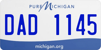 MI license plate DAD1145