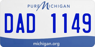 MI license plate DAD1149