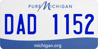 MI license plate DAD1152
