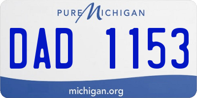 MI license plate DAD1153