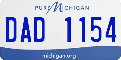 MI license plate DAD1154