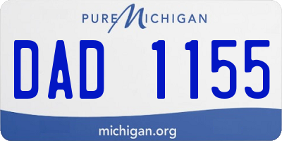 MI license plate DAD1155