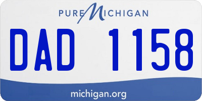 MI license plate DAD1158
