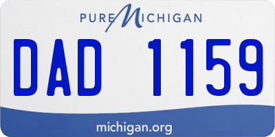 MI license plate DAD1159
