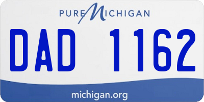 MI license plate DAD1162