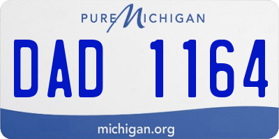 MI license plate DAD1164