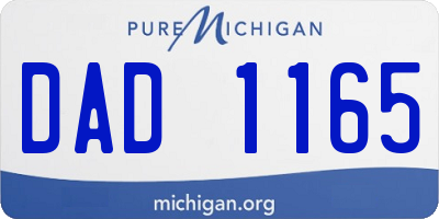 MI license plate DAD1165