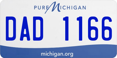 MI license plate DAD1166