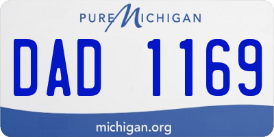 MI license plate DAD1169