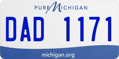 MI license plate DAD1171