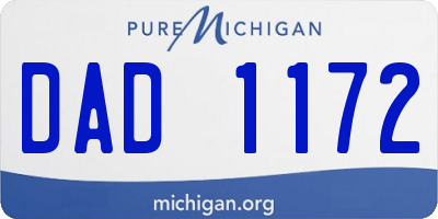 MI license plate DAD1172